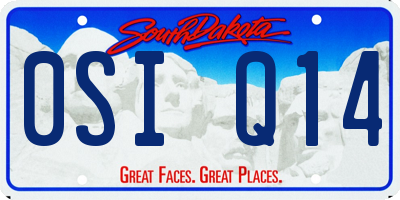 SD license plate 0SIQ14