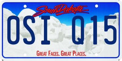 SD license plate 0SIQ15