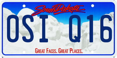 SD license plate 0SIQ16