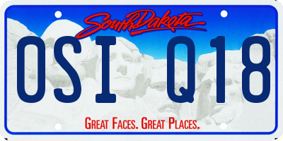 SD license plate 0SIQ18
