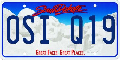 SD license plate 0SIQ19
