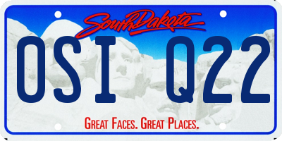 SD license plate 0SIQ22