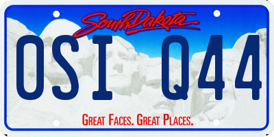 SD license plate 0SIQ44