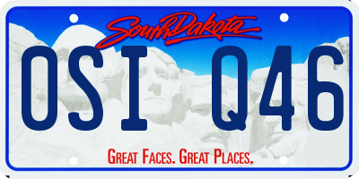 SD license plate 0SIQ46