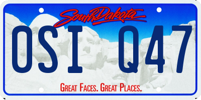SD license plate 0SIQ47