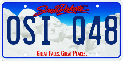 SD license plate 0SIQ48
