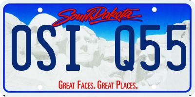 SD license plate 0SIQ55