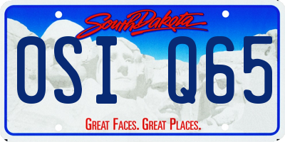 SD license plate 0SIQ65