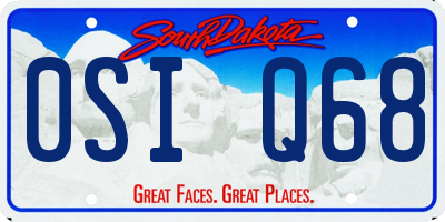 SD license plate 0SIQ68