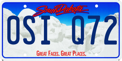 SD license plate 0SIQ72