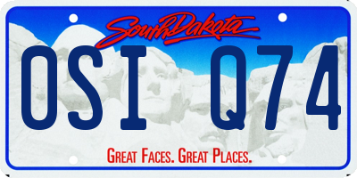 SD license plate 0SIQ74