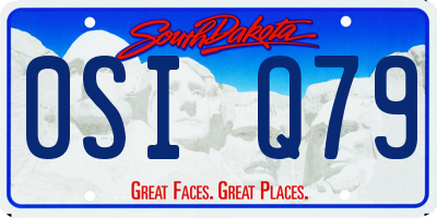 SD license plate 0SIQ79