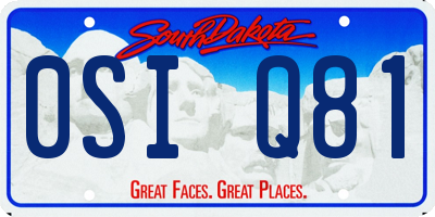 SD license plate 0SIQ81