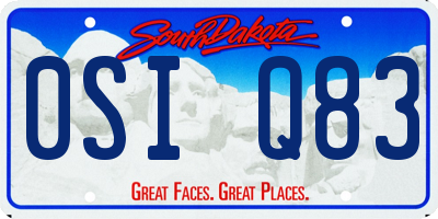 SD license plate 0SIQ83