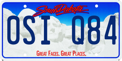 SD license plate 0SIQ84