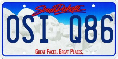 SD license plate 0SIQ86