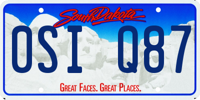 SD license plate 0SIQ87