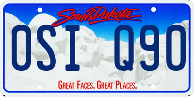 SD license plate 0SIQ90