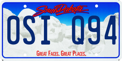 SD license plate 0SIQ94