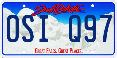 SD license plate 0SIQ97
