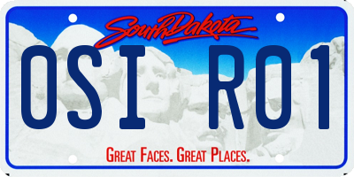 SD license plate 0SIR01