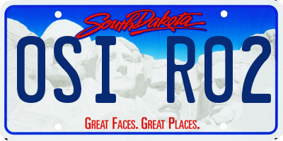 SD license plate 0SIR02