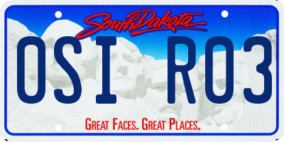 SD license plate 0SIR03