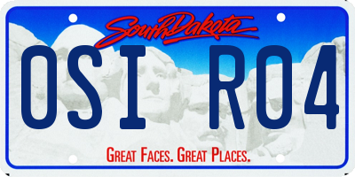 SD license plate 0SIR04