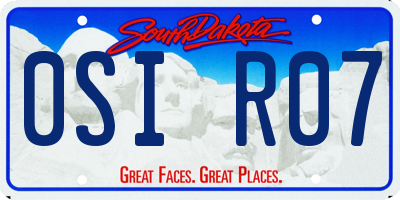 SD license plate 0SIR07