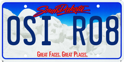 SD license plate 0SIR08