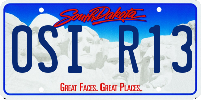 SD license plate 0SIR13