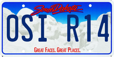 SD license plate 0SIR14