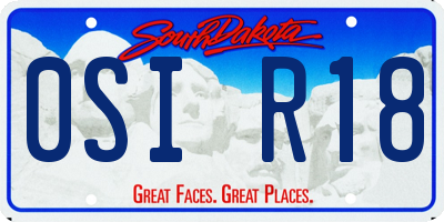 SD license plate 0SIR18
