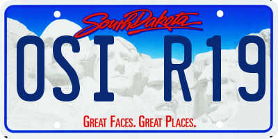 SD license plate 0SIR19