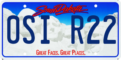 SD license plate 0SIR22