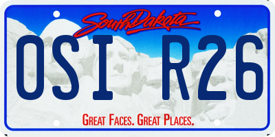SD license plate 0SIR26