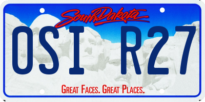 SD license plate 0SIR27