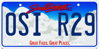 SD license plate 0SIR29