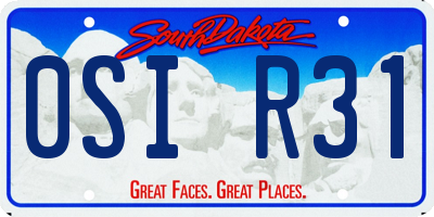 SD license plate 0SIR31