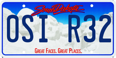 SD license plate 0SIR32