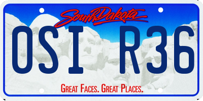 SD license plate 0SIR36