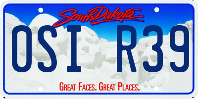 SD license plate 0SIR39