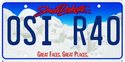 SD license plate 0SIR40