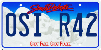 SD license plate 0SIR42