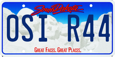 SD license plate 0SIR44