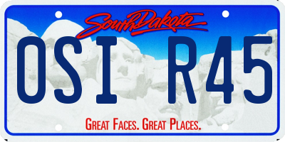 SD license plate 0SIR45