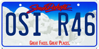 SD license plate 0SIR46