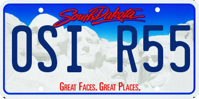 SD license plate 0SIR55