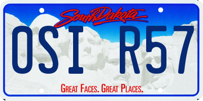 SD license plate 0SIR57