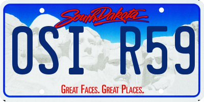 SD license plate 0SIR59